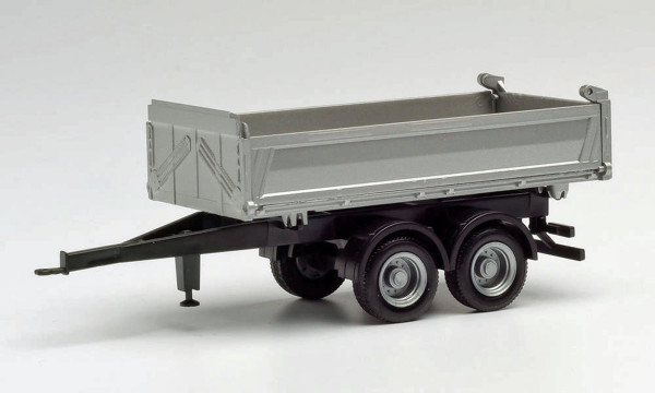 Herpa 076975 - Tandem-Baukipper-Anhänger Meiller, silber - 1:87