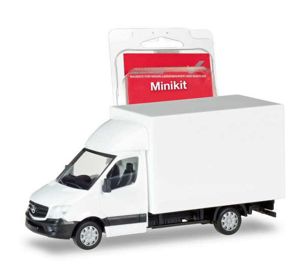 Herpa 013437 - Herpa MiniKit: Mercedes-Benz Sprinter mit Kofferaufbau, weiß - 1:87