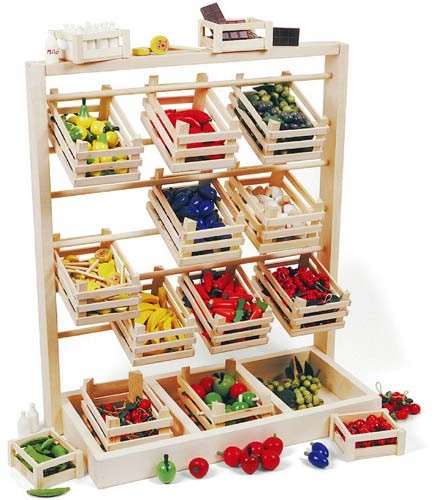 Verkaufsstand mit 12 Kisten - ca. 80 x 60 cm (7035)