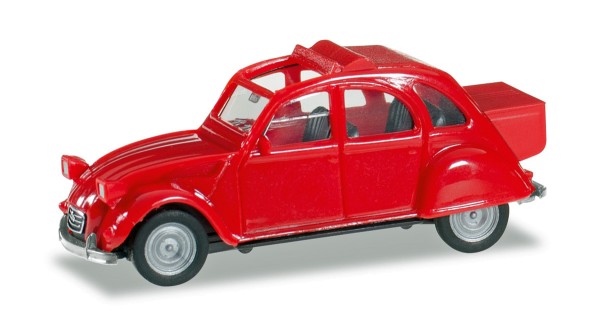 Herpa 027632-002 - Citroen 2 CV mit Queue, rot - 1:87