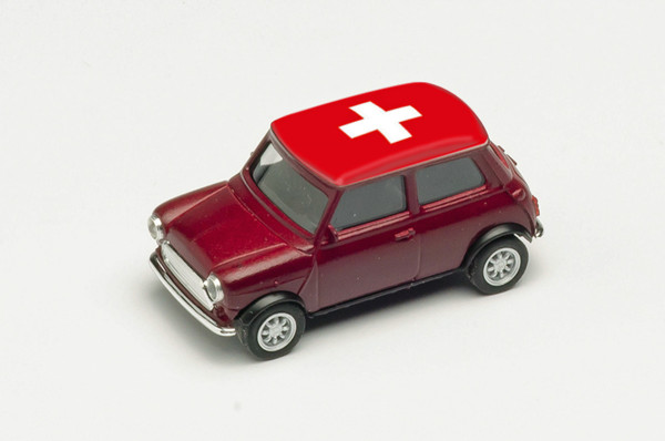 Herpa 420730 - Mini Cooper Europameisterschaft 2021, Schweiz - 1:87