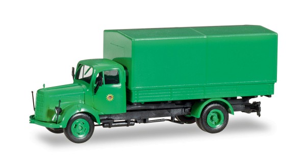 Herpa 308397 - Mercedes-Benz L 311 Planen-LKW "Polizei Hamburg Toilettenwagen" - 1:87