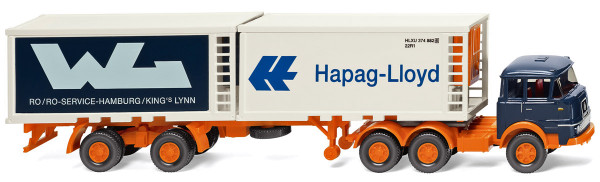 Wiking 052201 - Kühlcontainersattelzug (Krupp) &quot;Hapag Lloyd / WL&quot; - 1:87