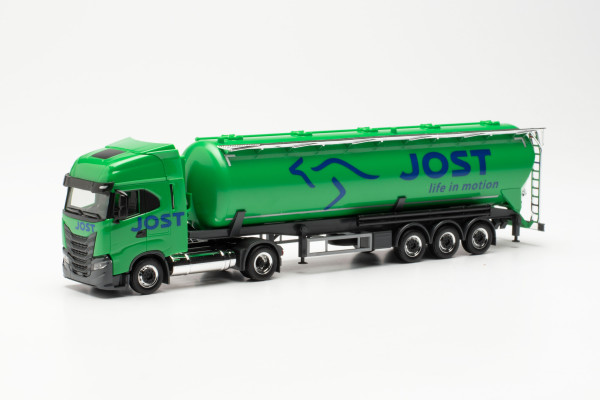 Herpa 315609 - Iveco S-Way LNG Silo-Sattelzug „Jost Group“ - 1:87