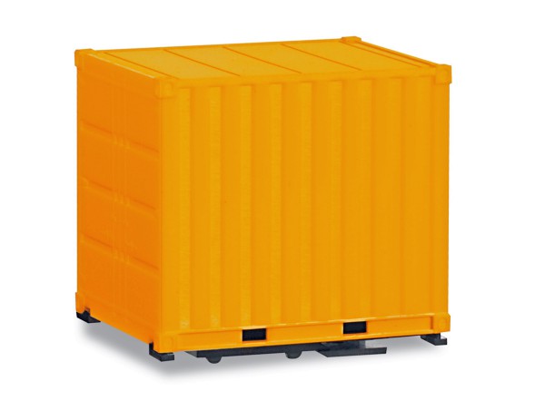 Herpa 053594-002 - Aufbau 10 ft. Container mit Grundplatte, gelb, 2 Stück - 1:87