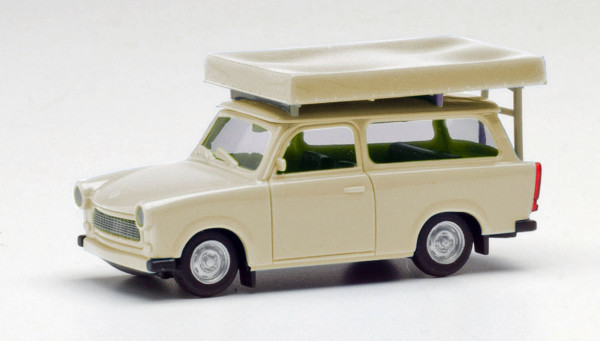 Herpa 024181-002 - Trabant 601 Universal mit Dachzelt im Fahrzustand, perlweiß - 1:87