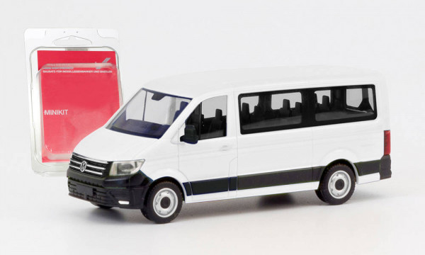 Herpa 013840 - Herpa Minikit: VW Crafter Bus Flachdach, weiß - 1:87