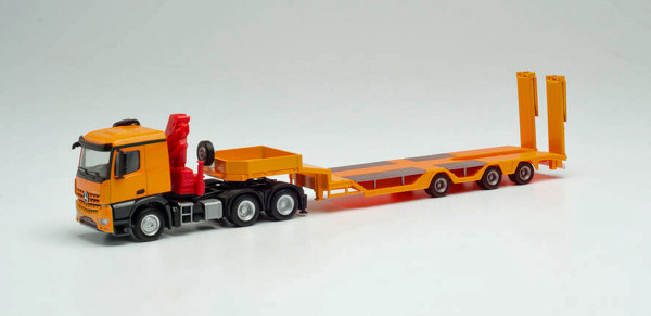 Herpa 313933 - Mercedes-Benz Arocs Classic 6×4 mit Ladekran Allrounder-Sattelzug, kommunalorange - 1