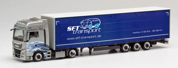 Herpa 311816 - MAN TGX XXL Lowliner-Sattelzug &quot;SFT Transporte&quot; - 1:87