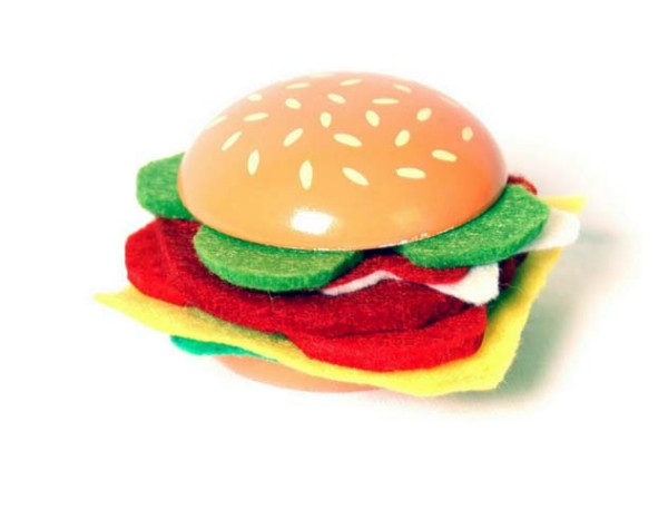 Cheeseburger aus Holz - 6-er Set (4552)