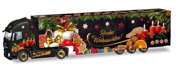 Herpa 308960 - Iveco Stralis XP Koffer-Sattelzug &quot;Herpa Weihnachtstruck 2018&quot; - 1:87