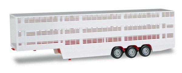 herpa 076333-002 - Viehtransporter-Auflieger, rot - 1:87