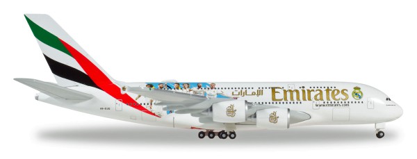 Herpa Wings 531931 - Emirates Airbus A380 &quot;Real Madrid (2018)&quot; - A6-EUG - 1:500