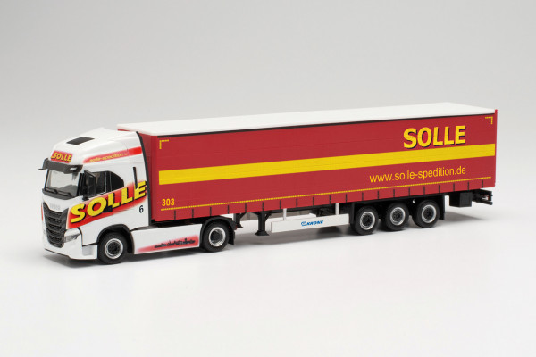 Herpa 315326 - Iveco S-Way Gardinenplanen-Sattelzug „Solle“ - 1:87