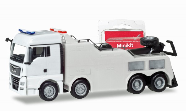 Herpa 013574 - Herpa MiniKit:MAN TGX XLX Euro 6c Empl Bergefahrzeug, weiß - 1:87