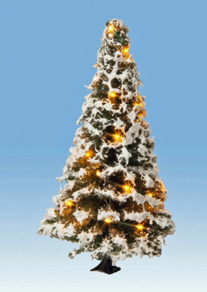 NOCH 22120 - Beleuchteter Weihnachtsbaum mit 20 LEDs, verschneit, 8 cm hoch - H0 / TT / N