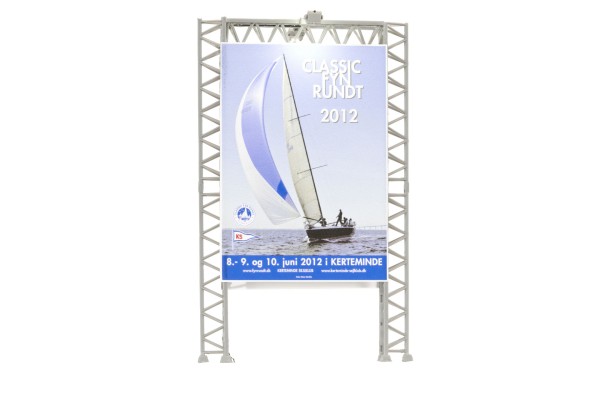 Kibri 49809 - Reklamewand mit 2 Flutlichtstrahlern, LED weiß - H0
