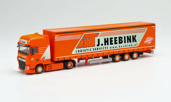 Herpa 313292 - DAF XF SSC Lowliner-Gardinenplanen-Sattelzug "Heebink" - 1:87