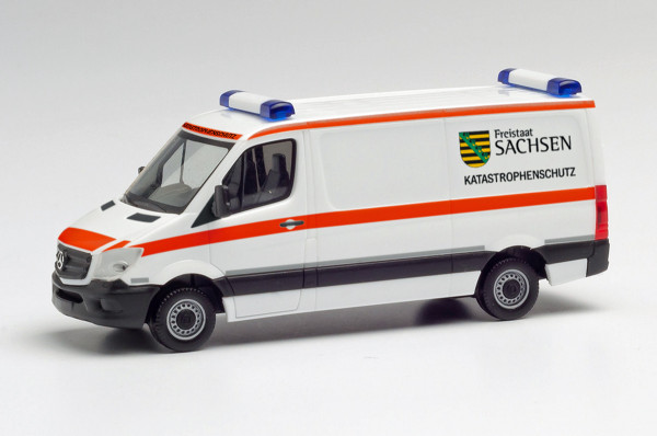 Herpa 095839 - Mercedes-Benz Sprinter 13 Flachdach "Freistaat Sachsen / Katastrophenschutz" - 1:87