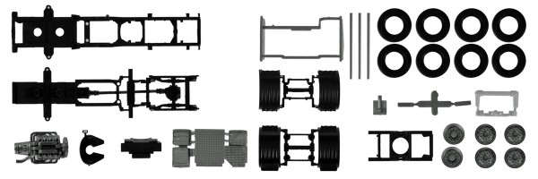 Herpa 084796 - Fahrgestell für Scania CS/CR 6x2 mit Chassisverkleidung Inhalt: 2 Stück - 1:87