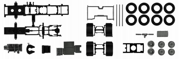 Herpa 084802 - Fahrgestell Volvo FH 6x2 mit Chassisverkleidung Inhalt: 2 Stück - 1:87