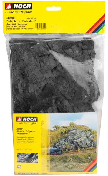 NOCH 58490 - Felsplatte "Kalkstein", 32 x 18 cm - G, H0, TT, N, Z