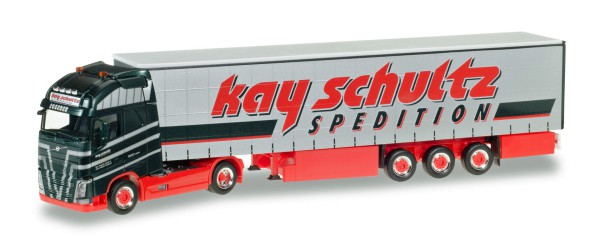 Herpa 306980 - Volvo FH Gl. XL Gardinenplanen-Sattelzug "Kay Schultz" - 1:87