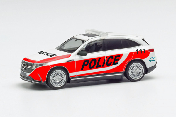 Herpa 095976 - Mercedes-Benz EQC &quot;Police Schweiz / Erprobungsfahrzeug&quot; - 1:87