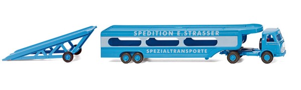 Wiking 058049 - Autotransporter (MB Pullman) &quot;Spedition E. Strasser&quot; - 1:87