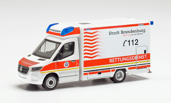 Herpa 096591 - Mercedes-Benz Sprinter ‘18 Fahrtec RTW „Rettungsdienst Brandenburg“ - 1:87