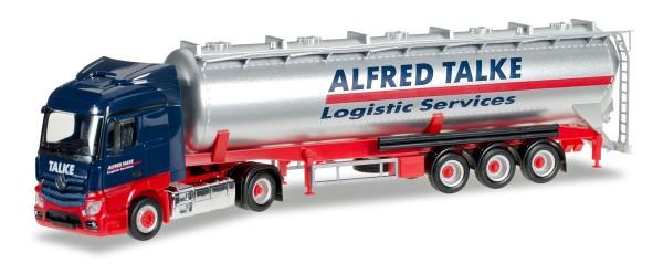 Herpa 305716 - Mercedes-Benz Actros Streamspace 2.3 ADR-Silo-Sattelzug &quot;Alfred Talke&quot; - 1:87