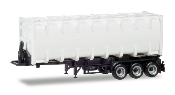 Herpa 076234-002 - 30ft. Bulkcontainerauflieger, Chassis schwarz - 1:87