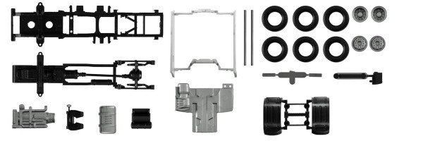 Herpa 084550 - Fahrgestell DAF XF Euro 6 mit Chassisverkleidung Inhalt: 2 Stück - 1:87