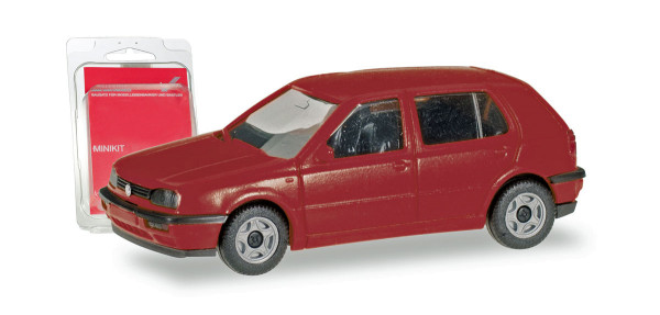 Herpa 012355-008 - Herpa MiniKit: VW Golf III 4-türig, weinrot - 1:87