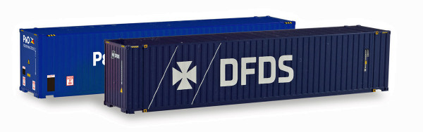 Herpa 076937 - Zubehör Container-Set 2x 45 ft. High Cube Container, &quot;P&amp;O Ferrymaster / DFDS&quot; - 1:87