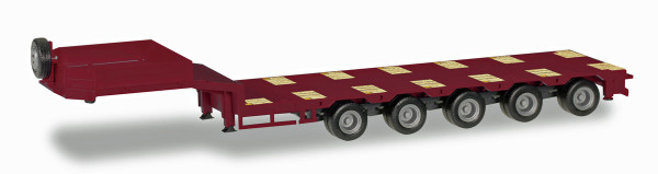 Herpa 076388-009 - Goldhofer Semitiefladeauflieger 5-achs mit beiliegenden Rampen, rubinrot - 1:87