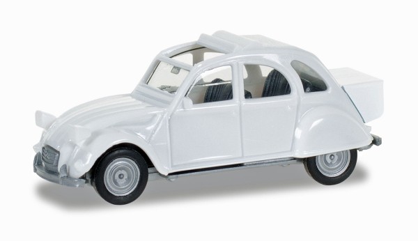 Herpa 027632-003 - Citroen 2 CV mit Queue, perlweiß - 1:87