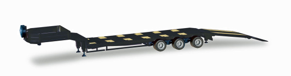 Herpa 076371-007 - Goldhofer Semitiefladeauflieger 3-achs mit montierten Rampen, anthrazit - 1:87