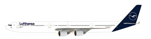 Herpa Wings 612616 - Lufthansa Airbus A340-600 &quot;Lübeck&quot; - D-AIHF - 1:250 - Snap-Fit