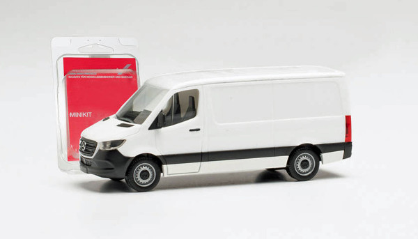Herpa 013871 - Herpa MiniKit: Mercedes-Benz Sprinter `18 Kasten Flachdach, weiß - 1:87