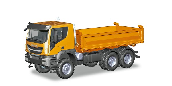 Herpa 309998 - Iveco Trakker 6x6 Baukipper-LKW, orange - 1:87