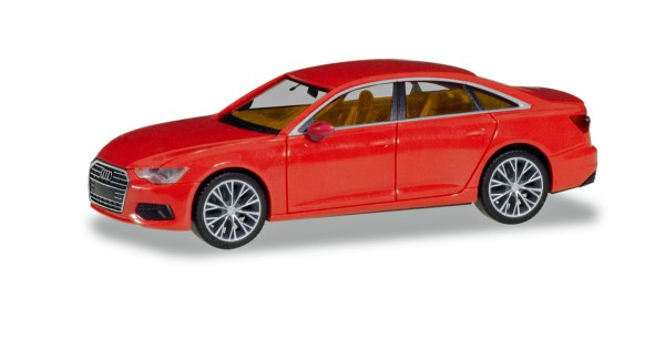 Herpa 430678 - Audi A6 ® Limousine, feuerrot mit zweifarbigen Felgen - 1:87